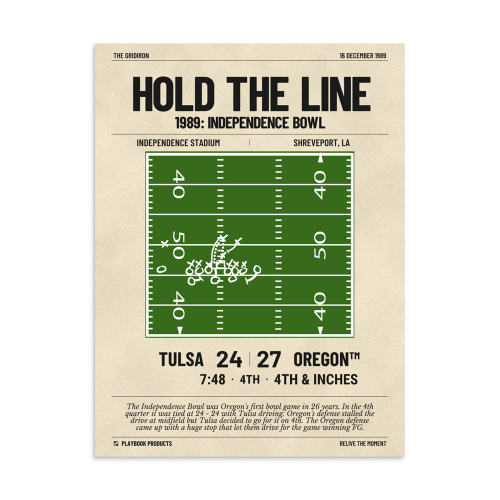 Greatest Oregon Football Plays Poster: Hold the Line (1989)