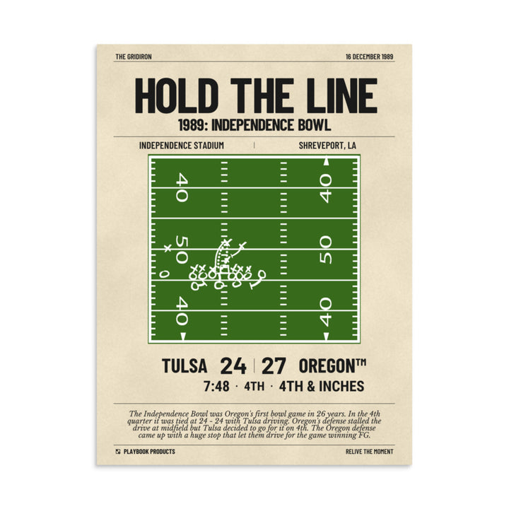 Greatest Oregon Football Plays Poster: Hold the Line (1989)