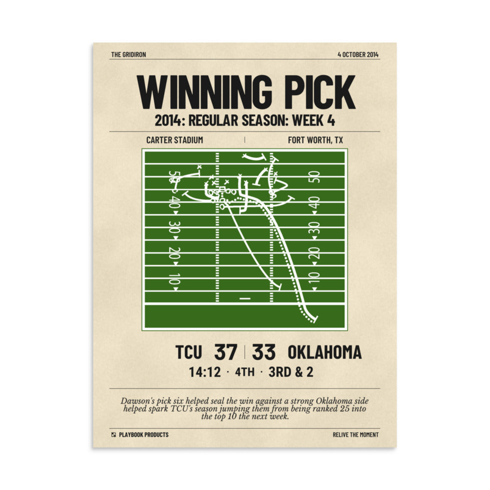 Greatest TCU Football Plays Poster: Winning Pick (2014)