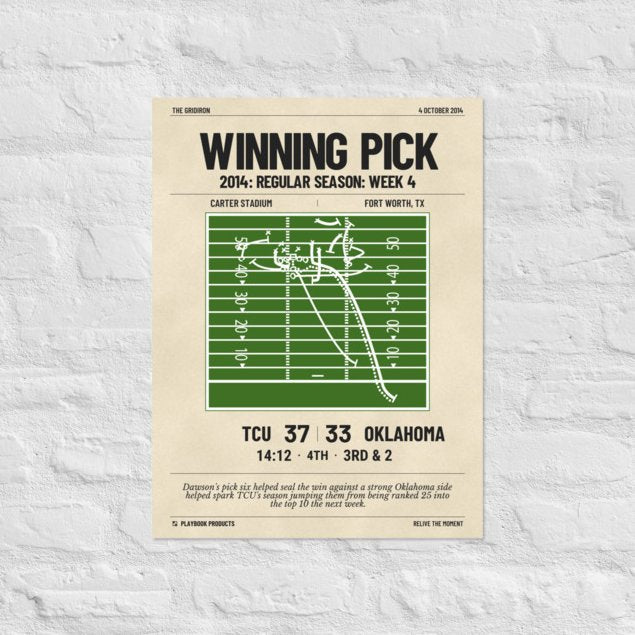 Greatest TCU Football Plays Poster: Winning Pick (2014)
