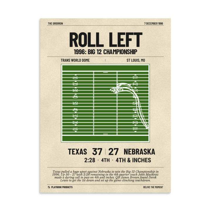 Greatest Texas Football Plays Poster: Roll Left (1996)