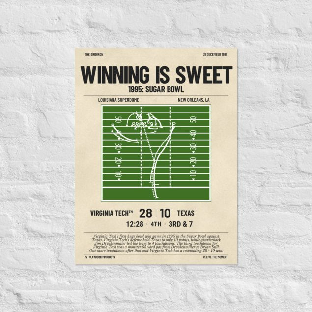 Greatest Virginia Tech Football Plays Poster: Winning is sweet (1995)