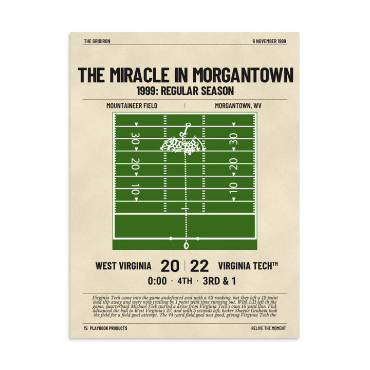 Greatest Virginia Tech Football Plays Poster: The Miracle in Morgantown (1999)