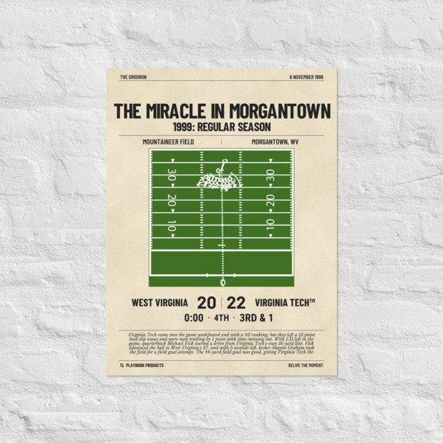 Greatest Virginia Tech Football Plays Poster: The Miracle in Morgantown (1999)