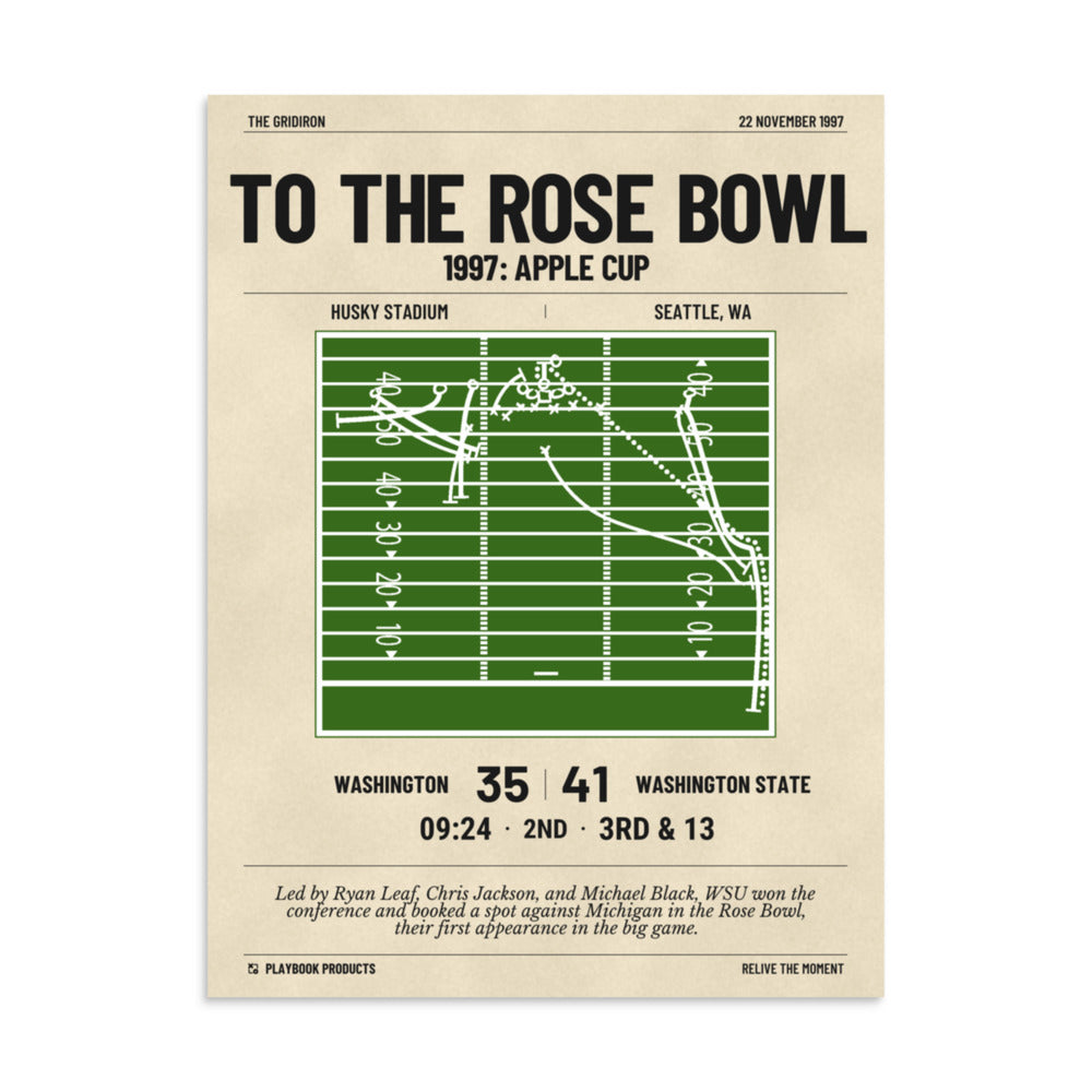 Greatest Washington State Football Plays Poster: To the Rose Bowl (1997)
