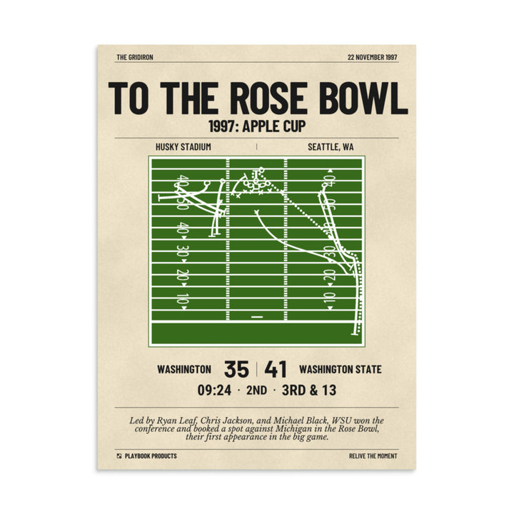 Greatest Washington State Football Plays Poster: To the Rose Bowl (1997)