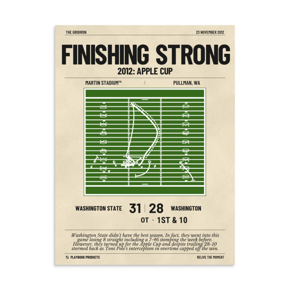 Greatest Washington State Football Plays Poster: Finishing Strong (2012)