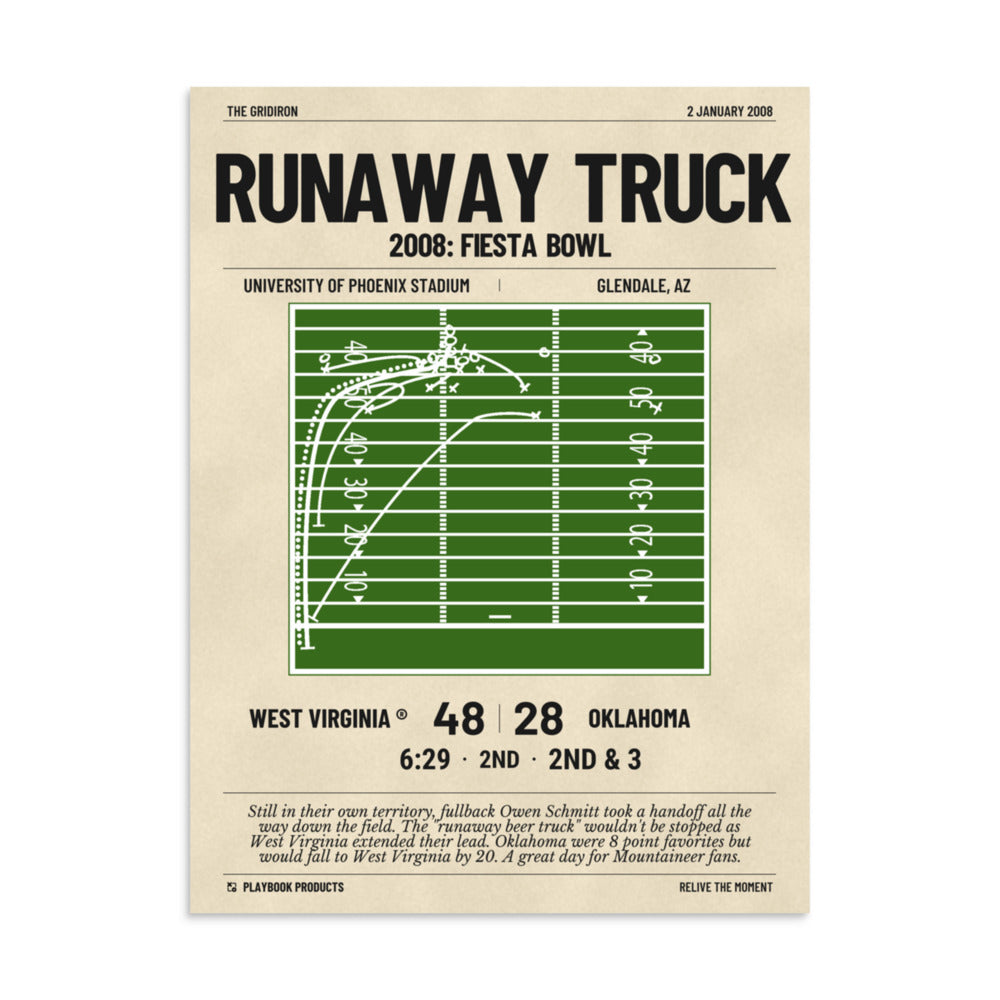 Greatest West Virginia Football Plays Poster: Runaway Truck (2008)