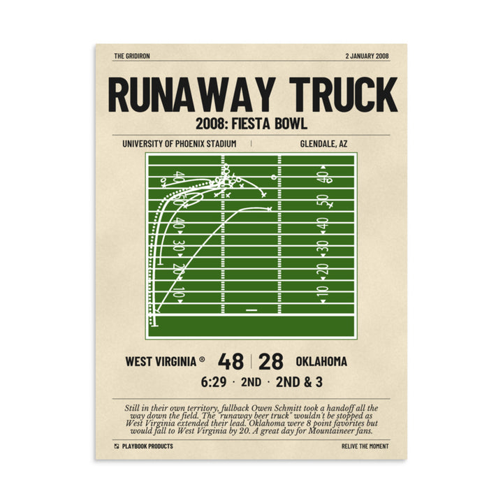 Greatest West Virginia Football Plays Poster: Runaway Truck (2008)