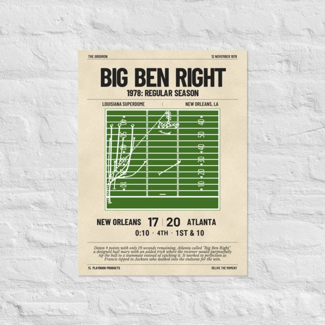 Greatest Atlanta Falcons Plays Poster: Big Ben Right (1978)
