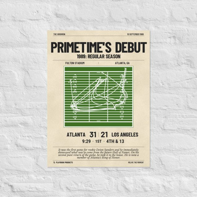 Greatest Atlanta Falcons Plays Poster: Primetime's Debut (1989)