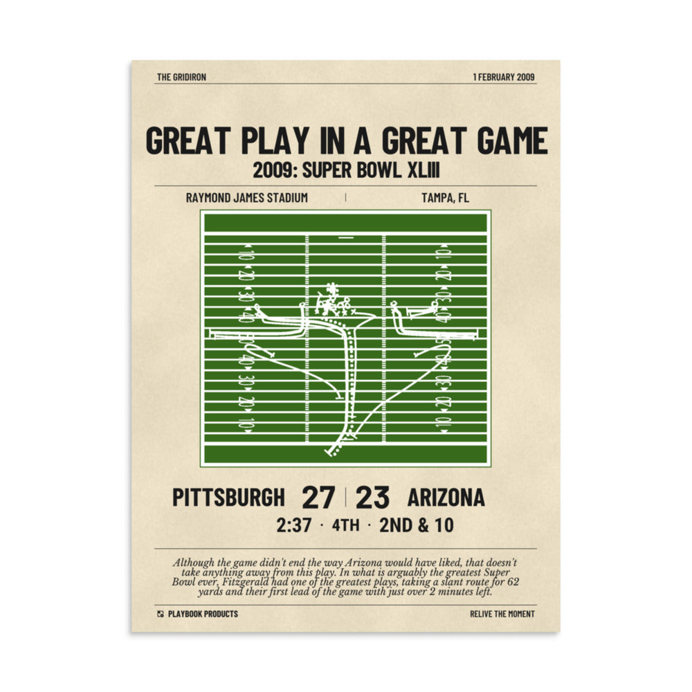 Greatest Arizona Cardinals Plays Poster: Great play in a great game (2009)