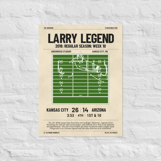 Greatest Arizona Cardinals Plays Poster: Larry Legend (2018)