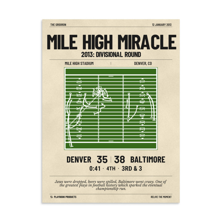 Greatest Baltimore Ravens Plays Poster: Mile High Miracle (2013)