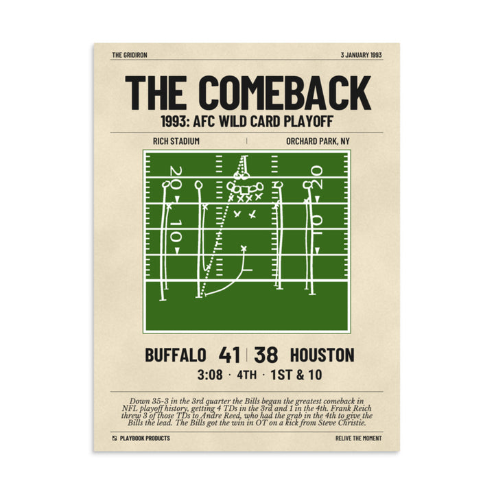 Greatest Buffalo Bills Plays Poster: The Comeback (1993)
