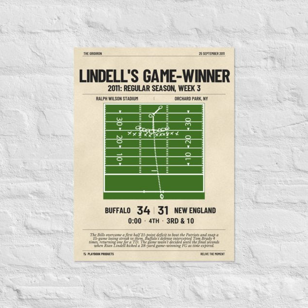 Greatest Buffalo Bills Plays Poster: Lindell's game-winner (2011)
