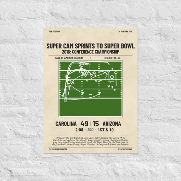Greatest Carolina Panthers Plays Poster: Super Cam sprints to Super Bowl (2016)