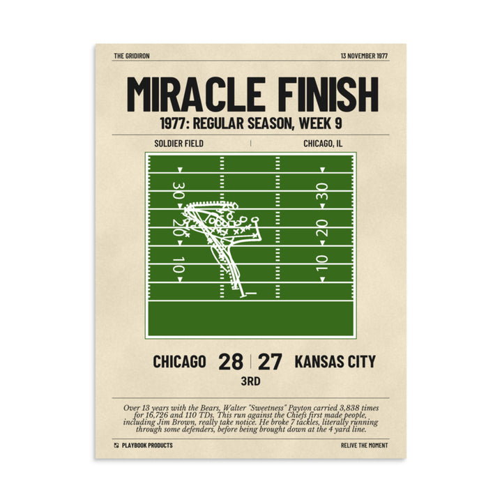 Greatest Chicago Bears Plays Poster: Miracle Finish (1977)