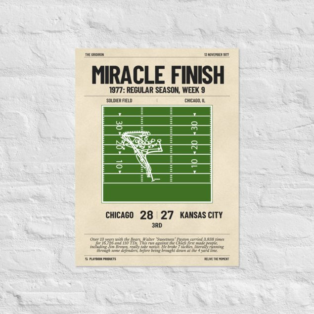 Greatest Chicago Bears Plays Poster: Miracle Finish (1977)