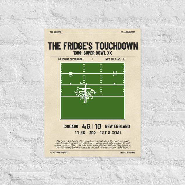 Greatest Chicago Bears Plays Poster: The Fridge's Touchdown (1986)