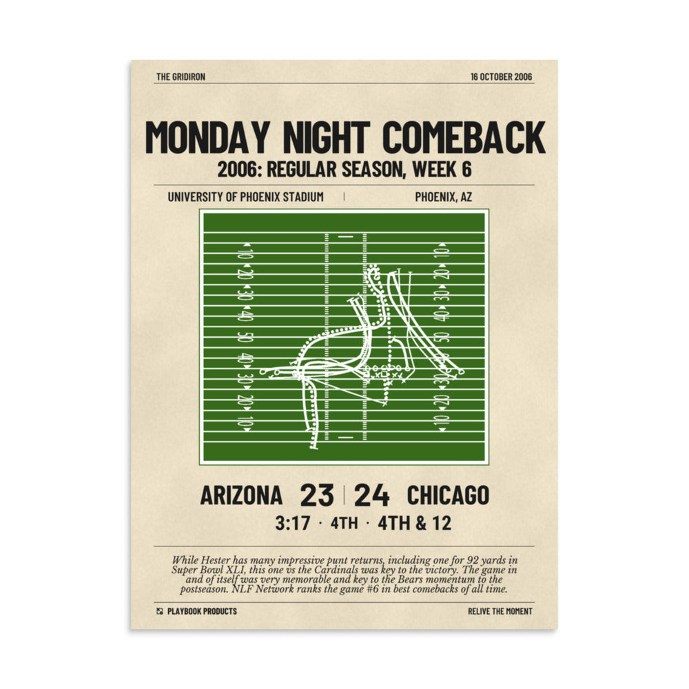Greatest Chicago Bears Plays Poster: Monday Night Comeback (2006)