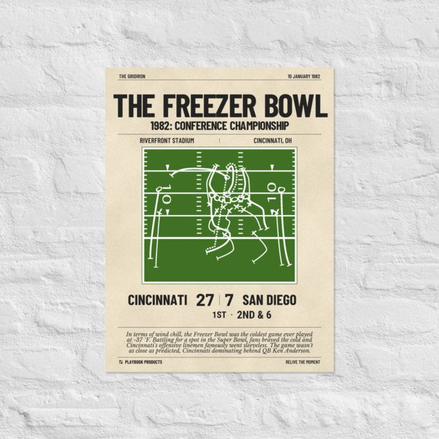 Greatest Cincinnati Bengals Plays Poster: The Freezer Bowl (1982)