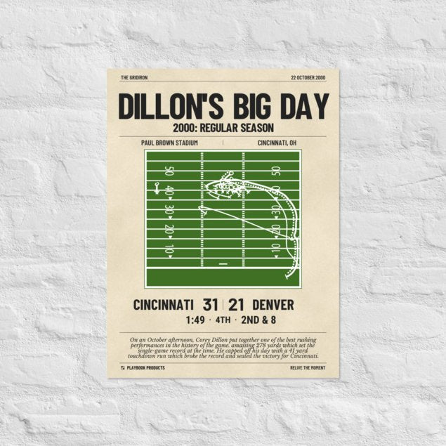 Greatest Cincinnati Bengals Plays Poster: Dillon's Big Day (2000)