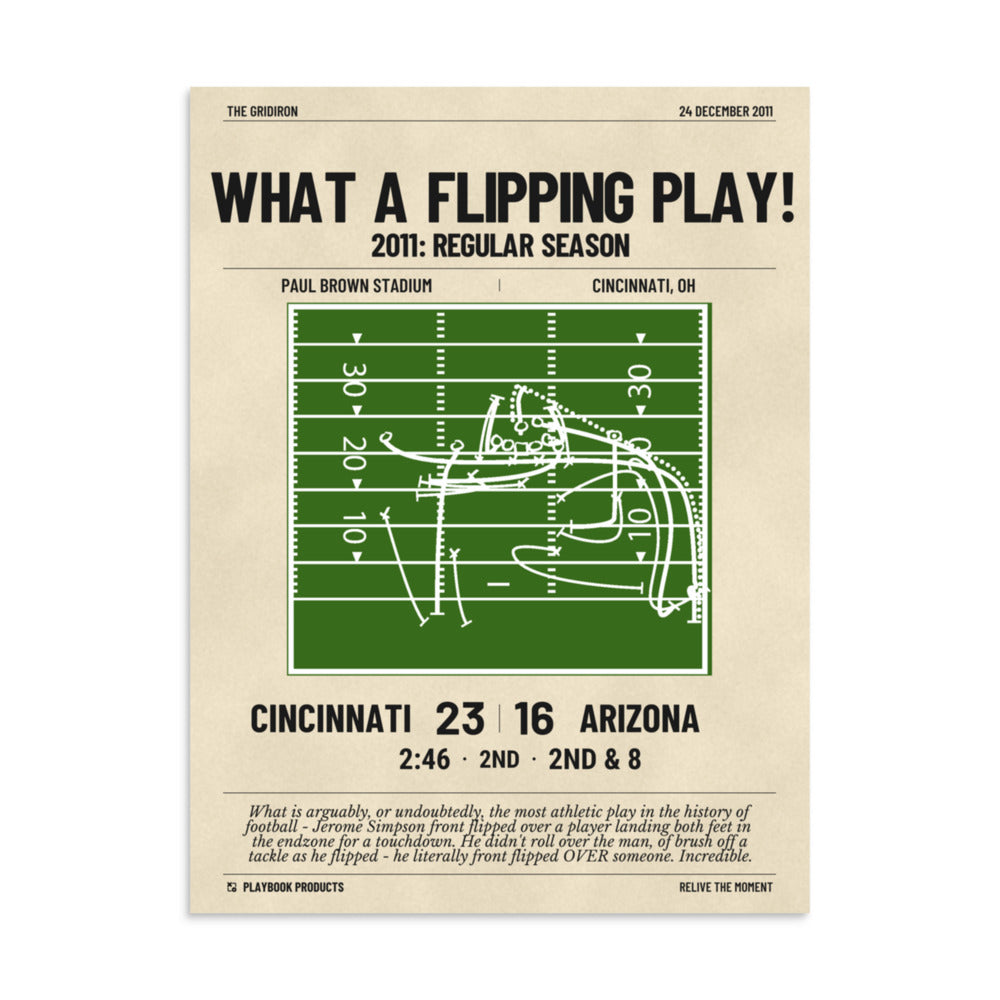 Greatest Cincinnati Bengals Plays Poster: What a Flipping Play! (2011)