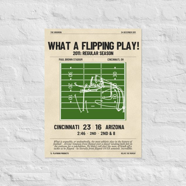 Greatest Cincinnati Bengals Plays Poster: What a Flipping Play! (2011)