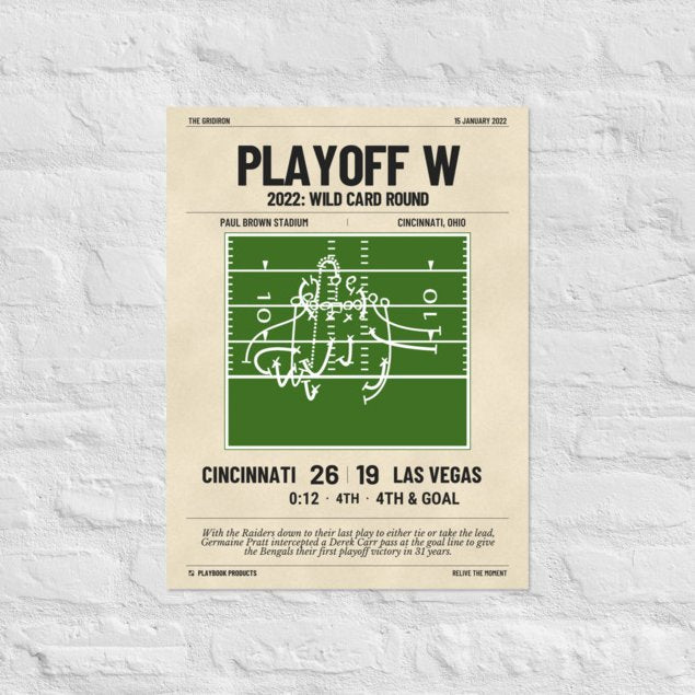 Greatest Cincinnati Bengals Plays Poster: Playoff W (2022)