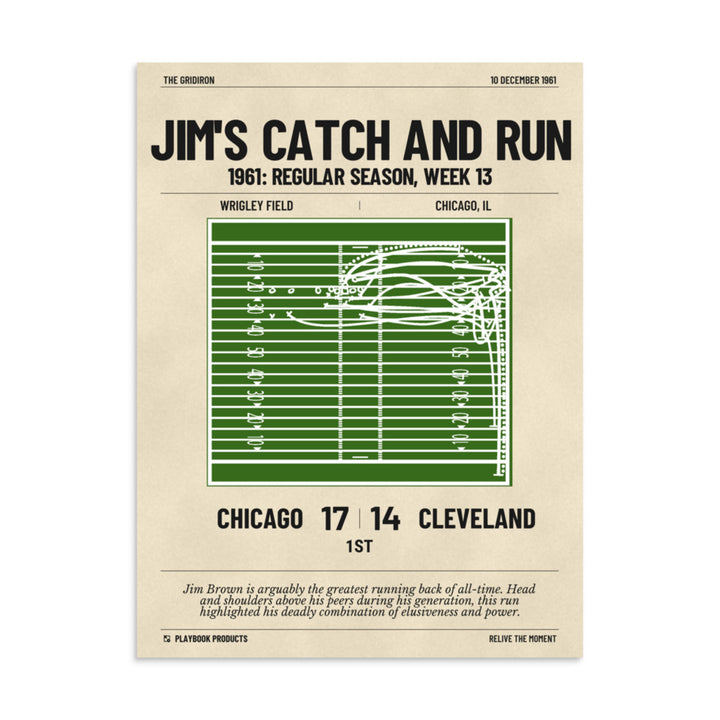 Greatest Cleveland Browns Plays Poster: Jim's catch and run (1961)