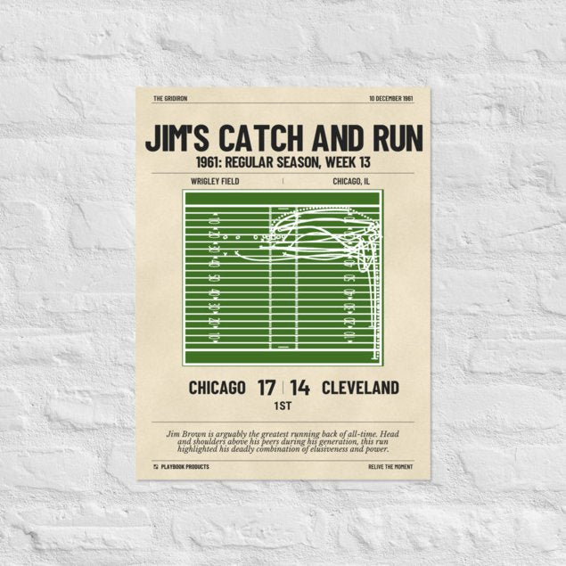 Greatest Cleveland Browns Plays Poster: Jim's catch and run (1961)