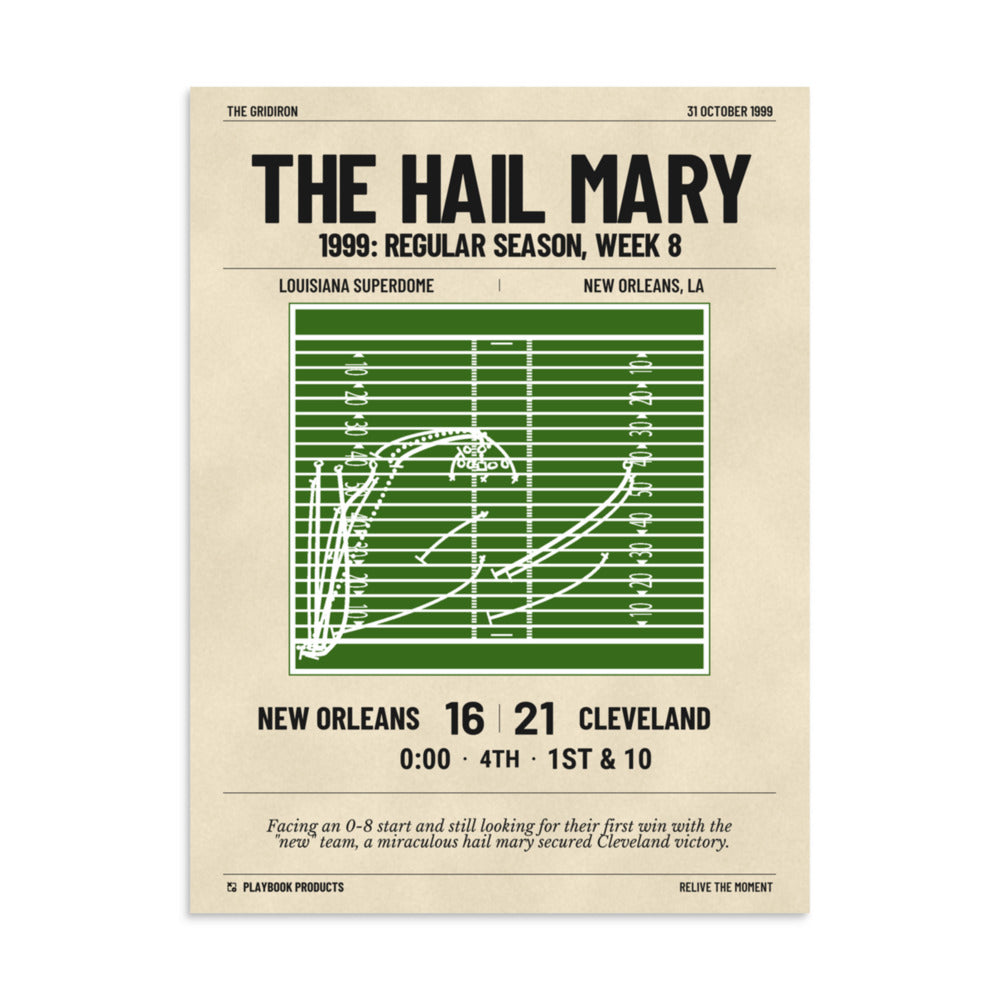 Greatest Cleveland Browns Plays Poster: The Hail Mary (1999)