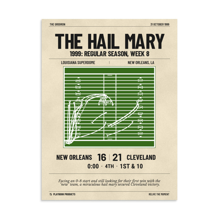 Greatest Cleveland Browns Plays Poster: The Hail Mary (1999)