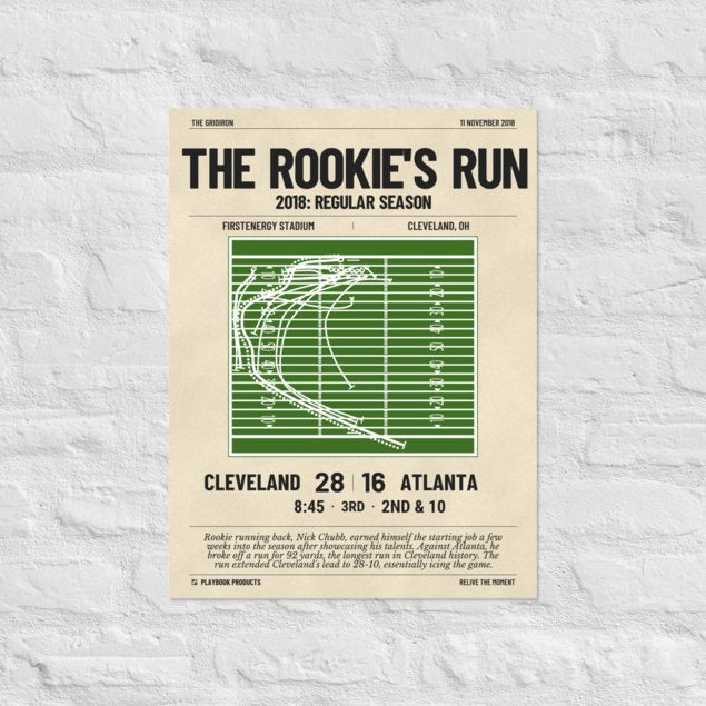 Greatest Cleveland Browns Plays Poster: The Rookie's Run (2018)