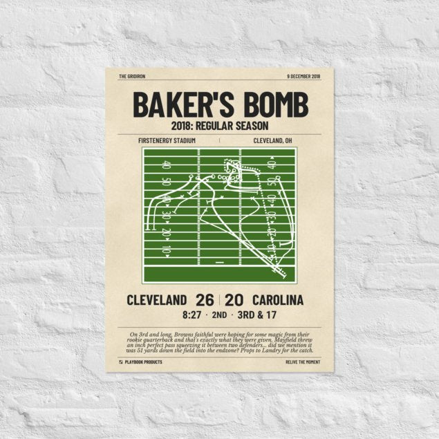 Greatest Cleveland Browns Plays Poster: Baker's Bomb (2018)