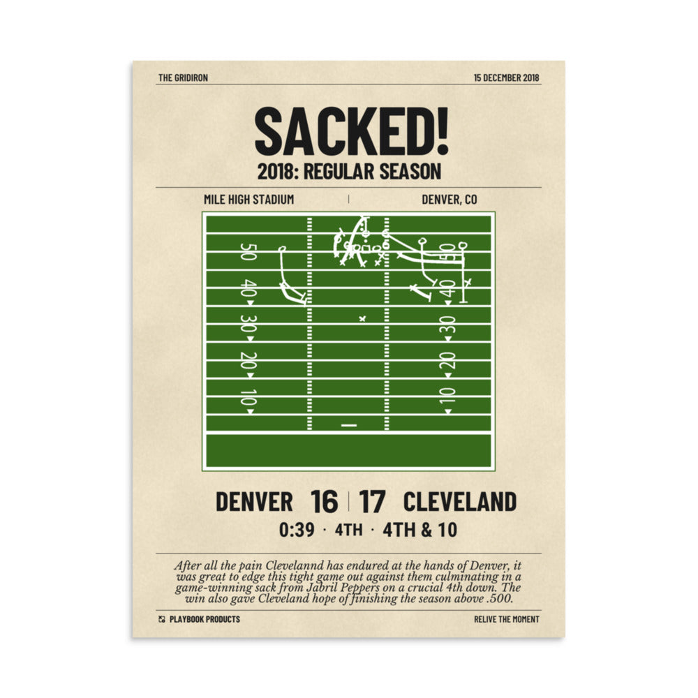 Greatest Cleveland Browns Plays Poster: Sacked! (2018)