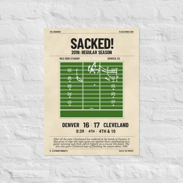Greatest Cleveland Browns Plays Poster: Sacked! (2018)