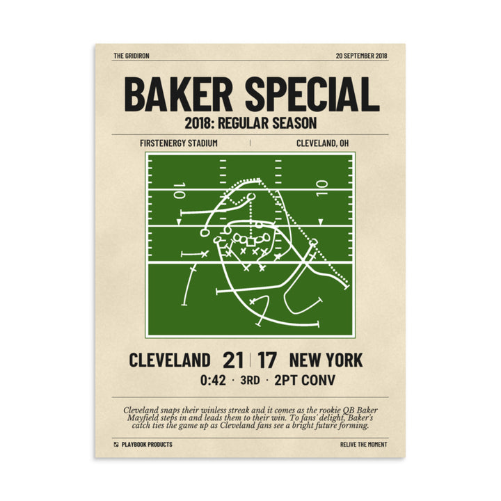 Greatest Cleveland Browns Plays Poster: Baker Special (2018)
