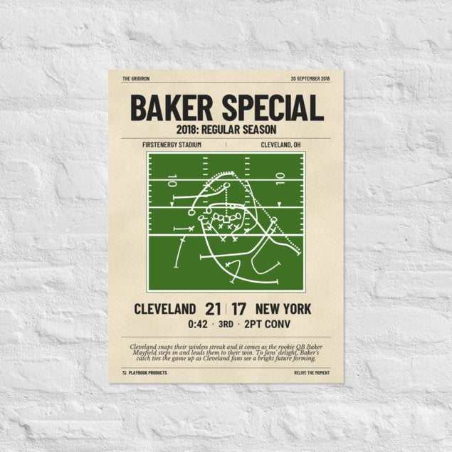 Greatest Cleveland Browns Plays Poster: Baker Special (2018)