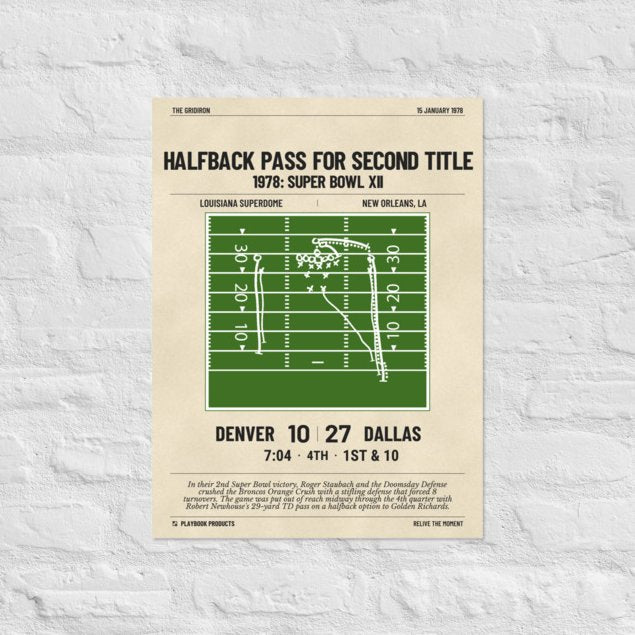 Greatest Dallas Cowboys Plays Poster: Halfback pass for second title (1978)