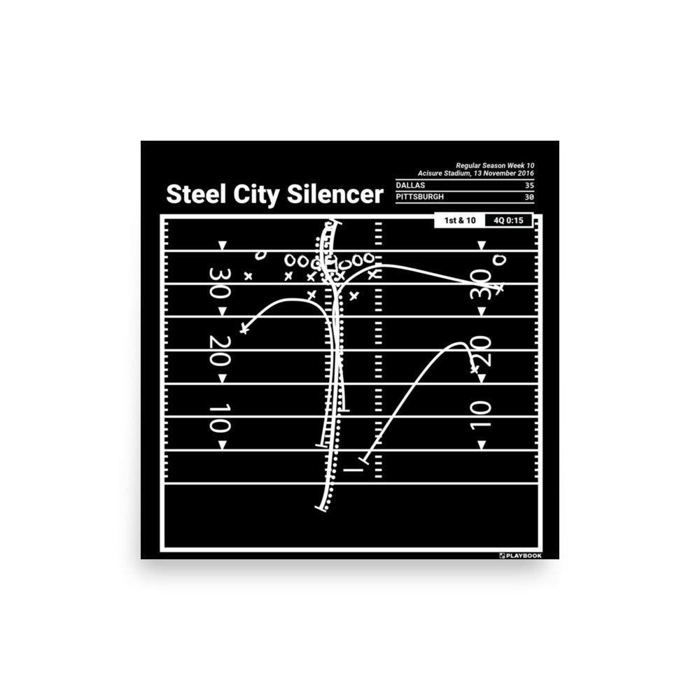 Dallas Cowboys Greatest Plays Poster: Steel City Silencer (2016)