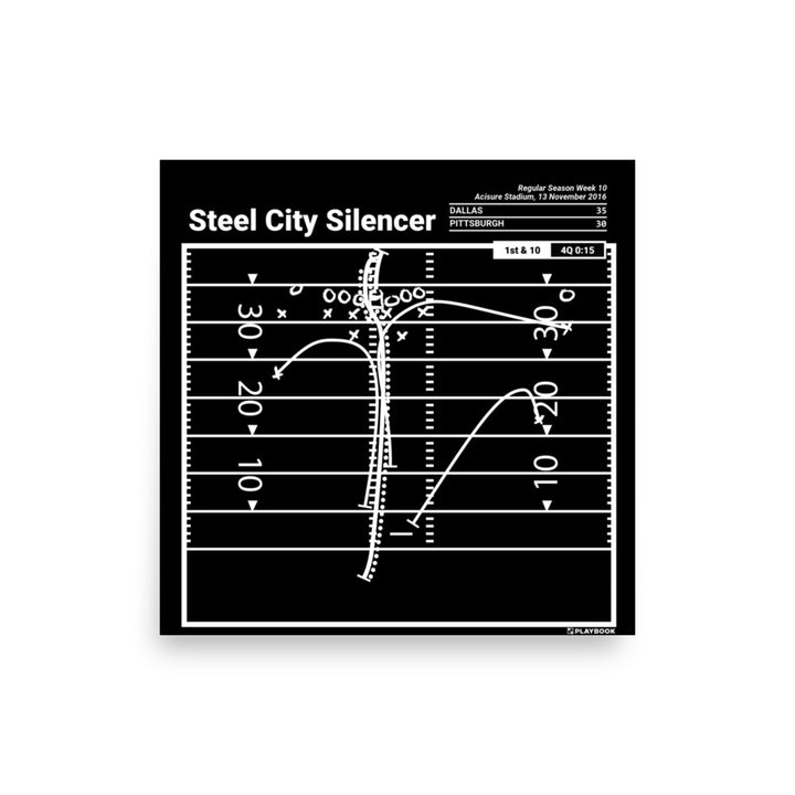 Dallas Cowboys Greatest Plays Poster: Steel City Silencer (2016)