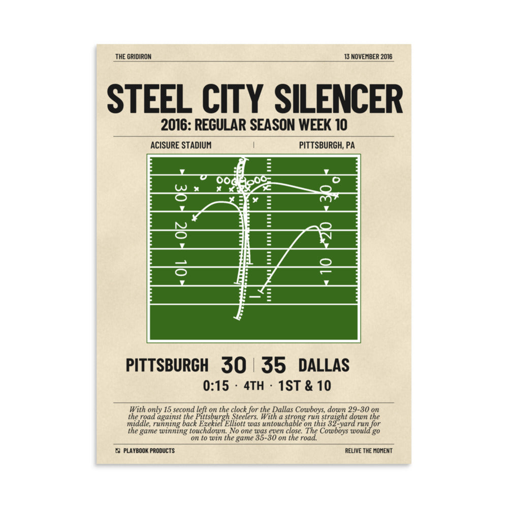 Greatest Dallas Cowboys Plays Poster: Steel City Silencer (2016)