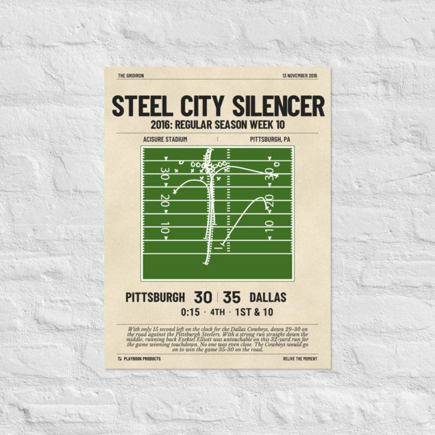 Greatest Dallas Cowboys Plays Poster: Steel City Silencer (2016)