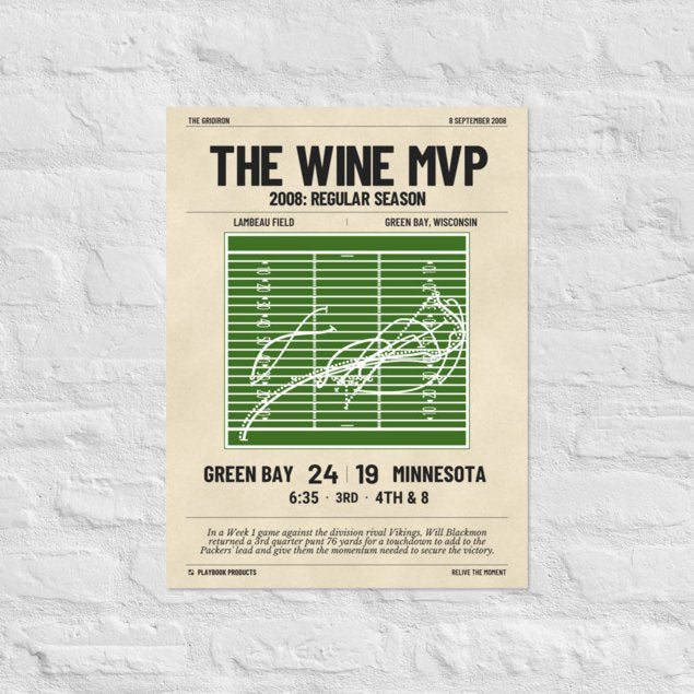 Greatest Green Bay Packers Plays Poster: The Wine MVP (2008)