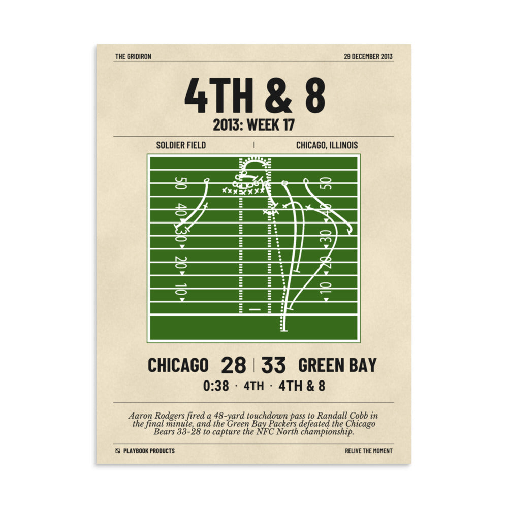 Greatest Green Bay Packers Plays Poster: 4th &amp; 8 (2013)