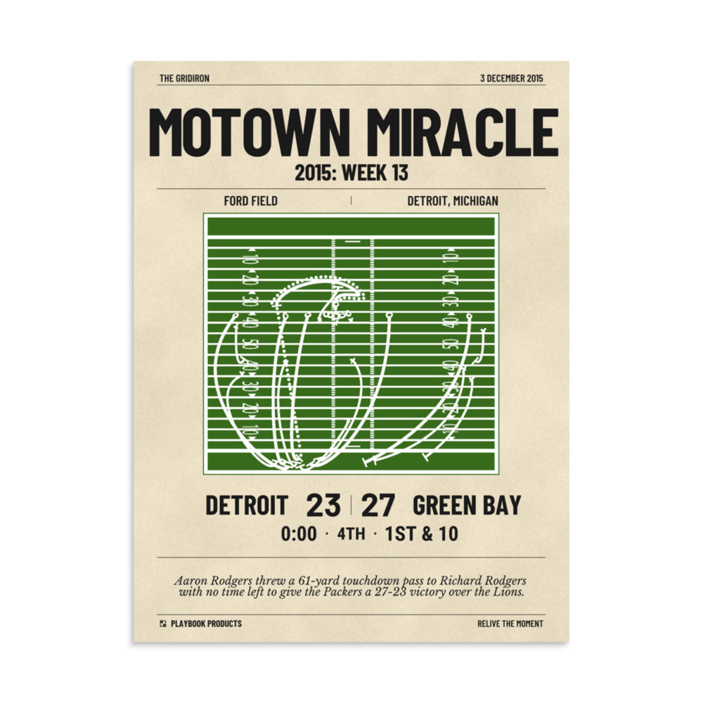 Greatest Green Bay Packers Plays Poster: Motown Miracle (2015)