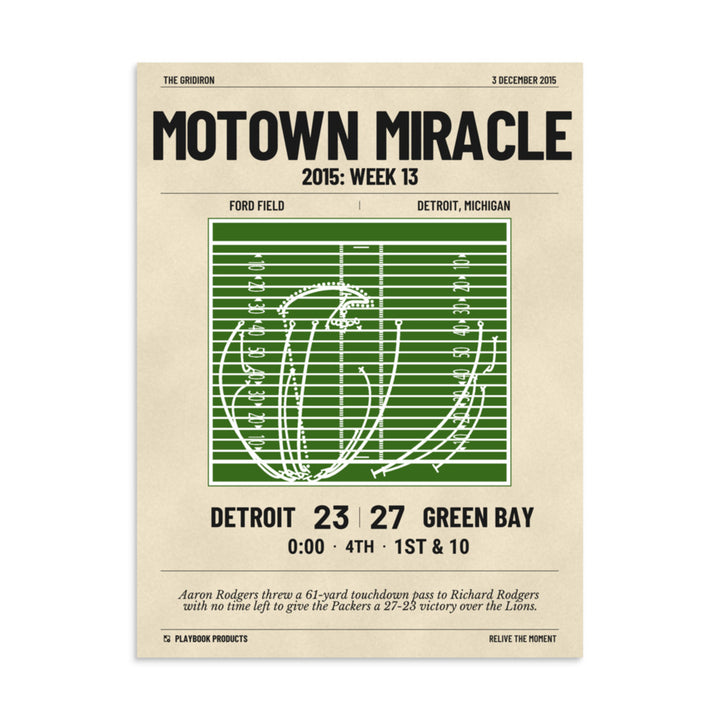 Greatest Green Bay Packers Plays Poster: Motown Miracle (2015)
