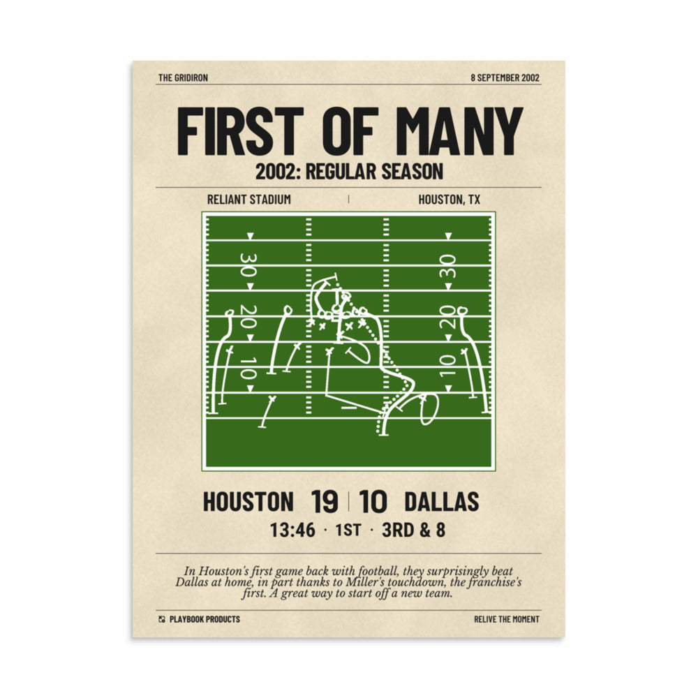 Greatest Houston Texans Plays Poster: First of many (2002)